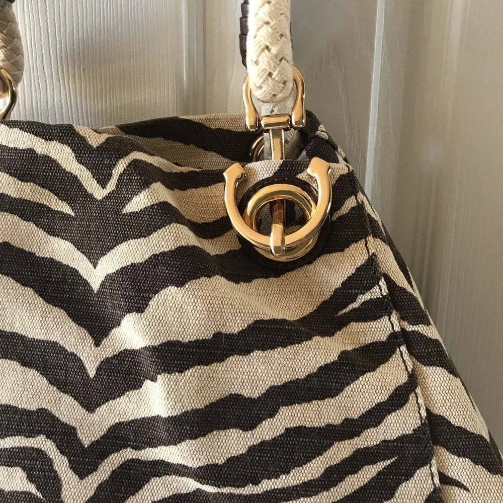 Michael Kors Marina Anchor Zebra Print Bag